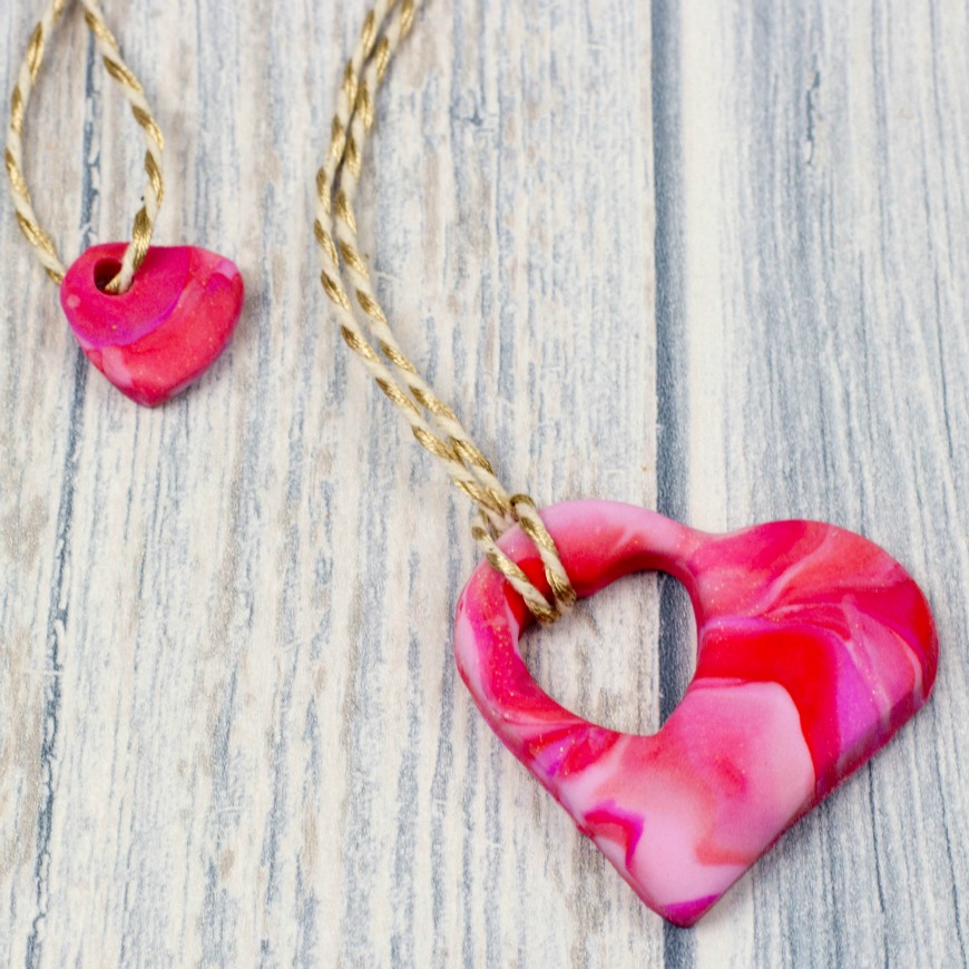 Mother and Child Heart Necklace