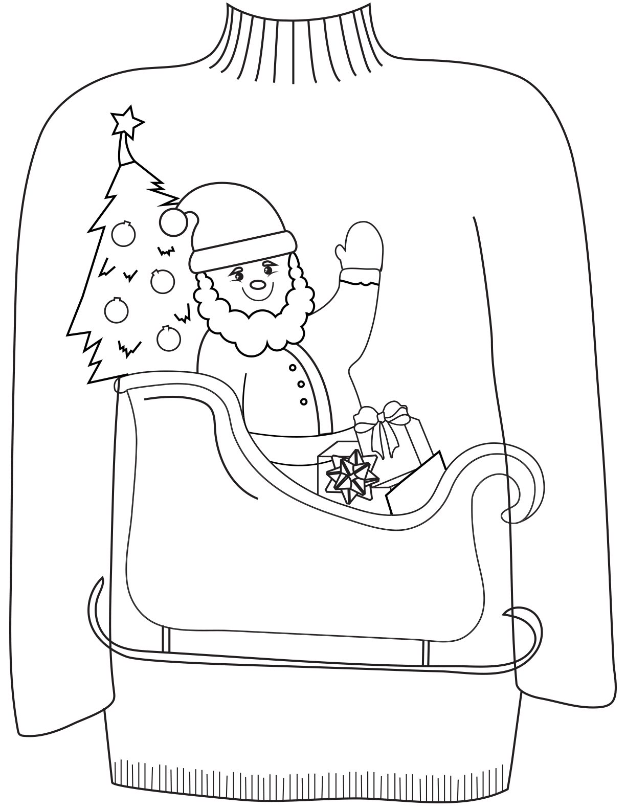 ugly christmas sweater coloring pages - photo #25