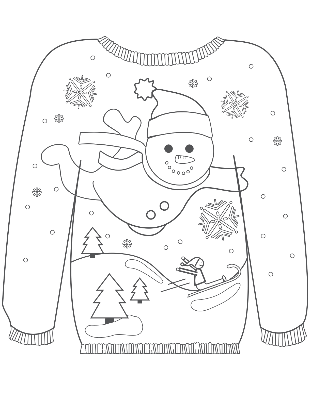 ugly christmas sweater coloring pages - photo #8