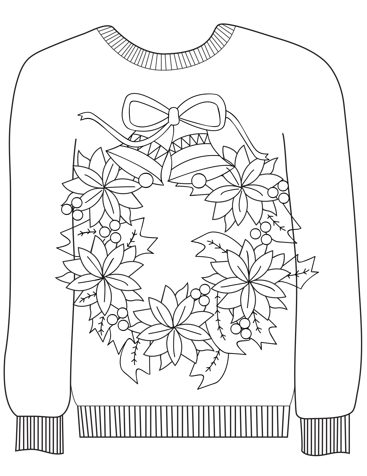ugly christmas sweater coloring pages - photo #20