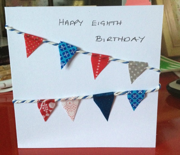 bunting eight birthday card