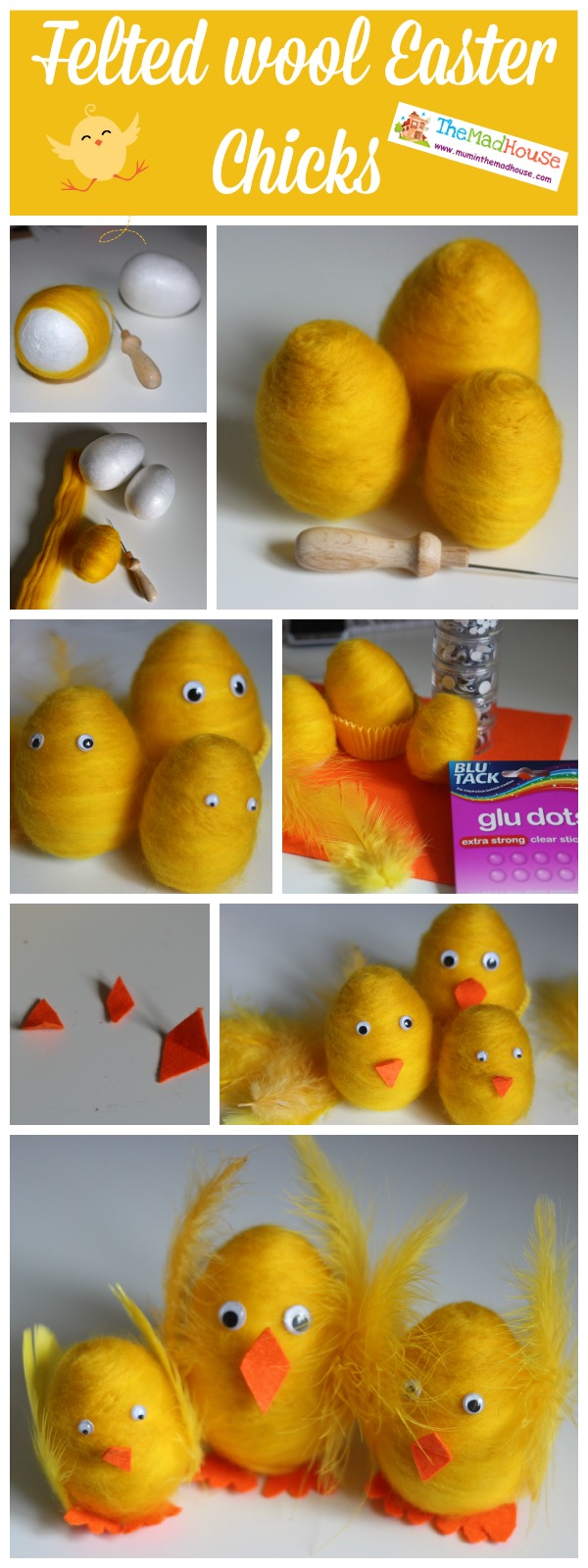 felted wool easter chicks how to
