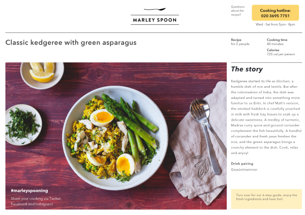 Classic kedgeree with green asparagus page one