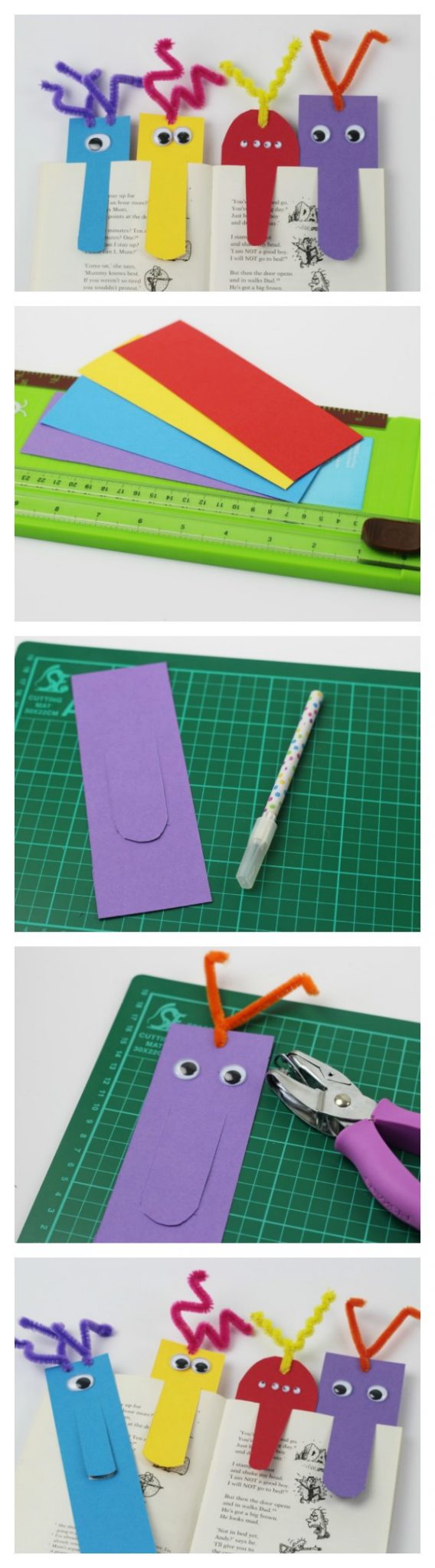 Books will be a whole lot more fun when your kids make their own cute Big Nose Monster Bookmarks