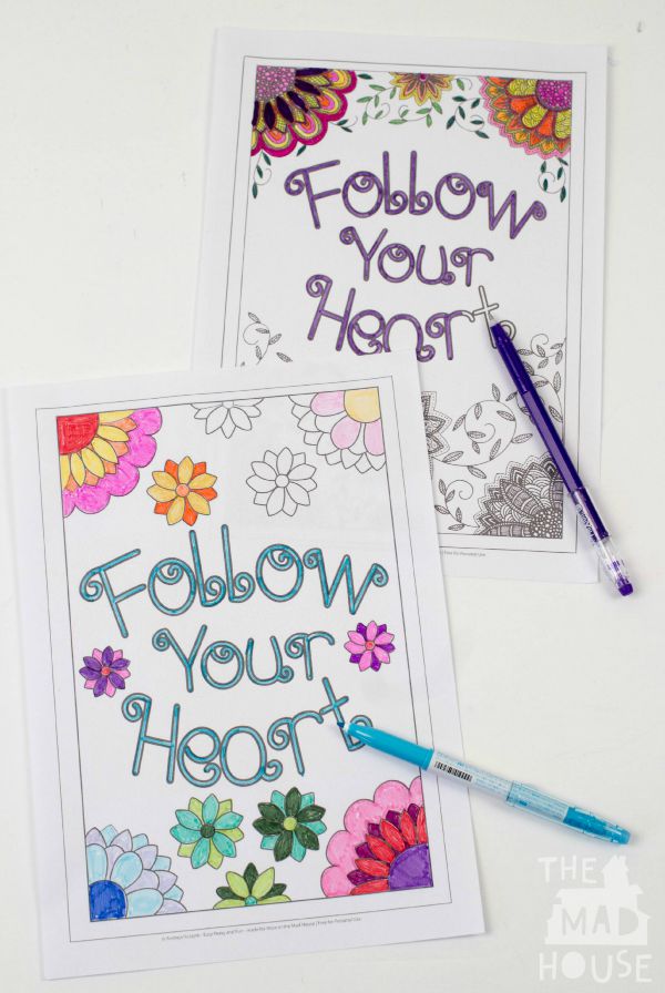 mummy and me follow your heart colouring sheets