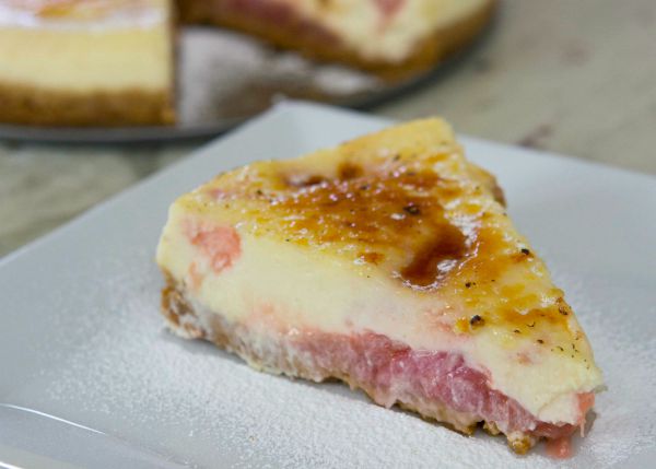 Rhubarb Brulee Cheesecake – cooking with kids