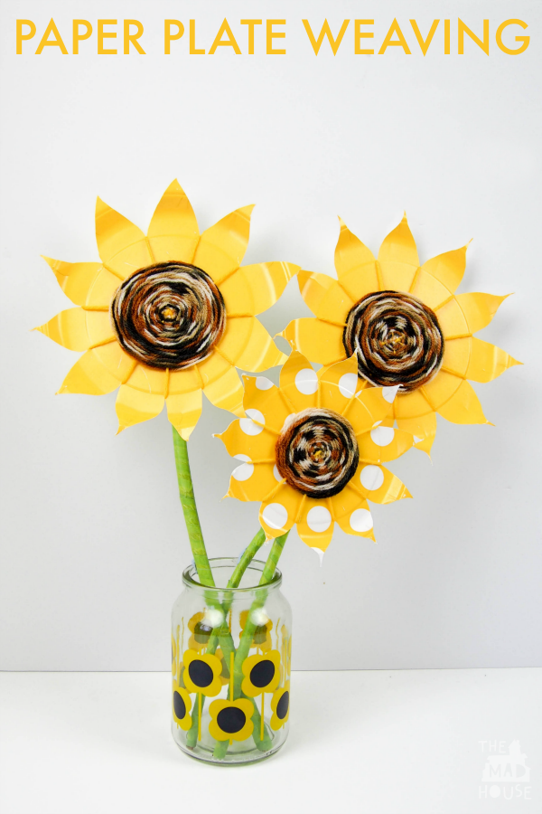paper plate sunflowers