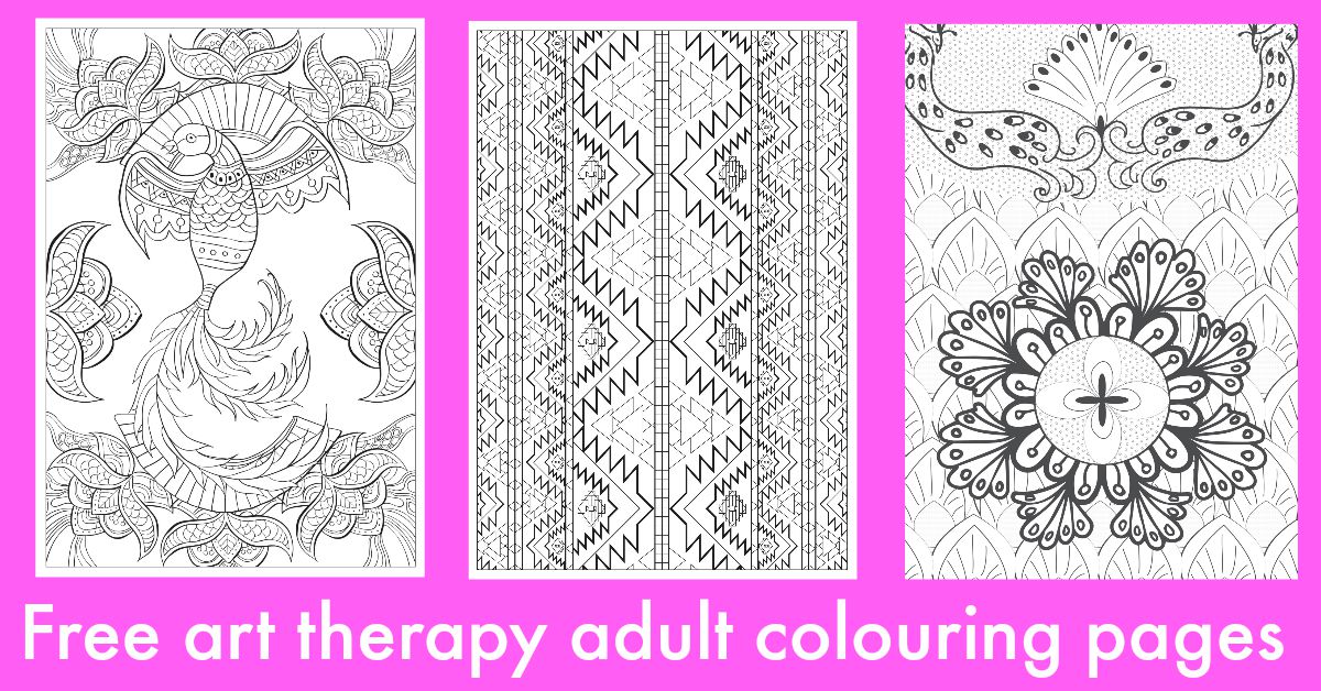 Free art therapy adult colouring pages facebook