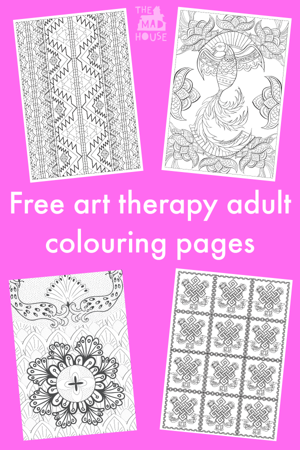 Free art therapy adult colouring pages