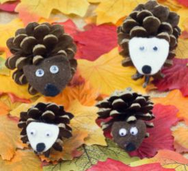 Pinecone Hedgehogs - An Autumn Kids Craft