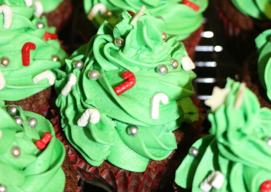 Christmas Tree Cupcakes or fairy cakes