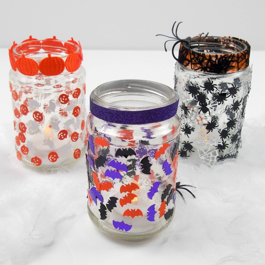 Simple jar lanterns for Halloween