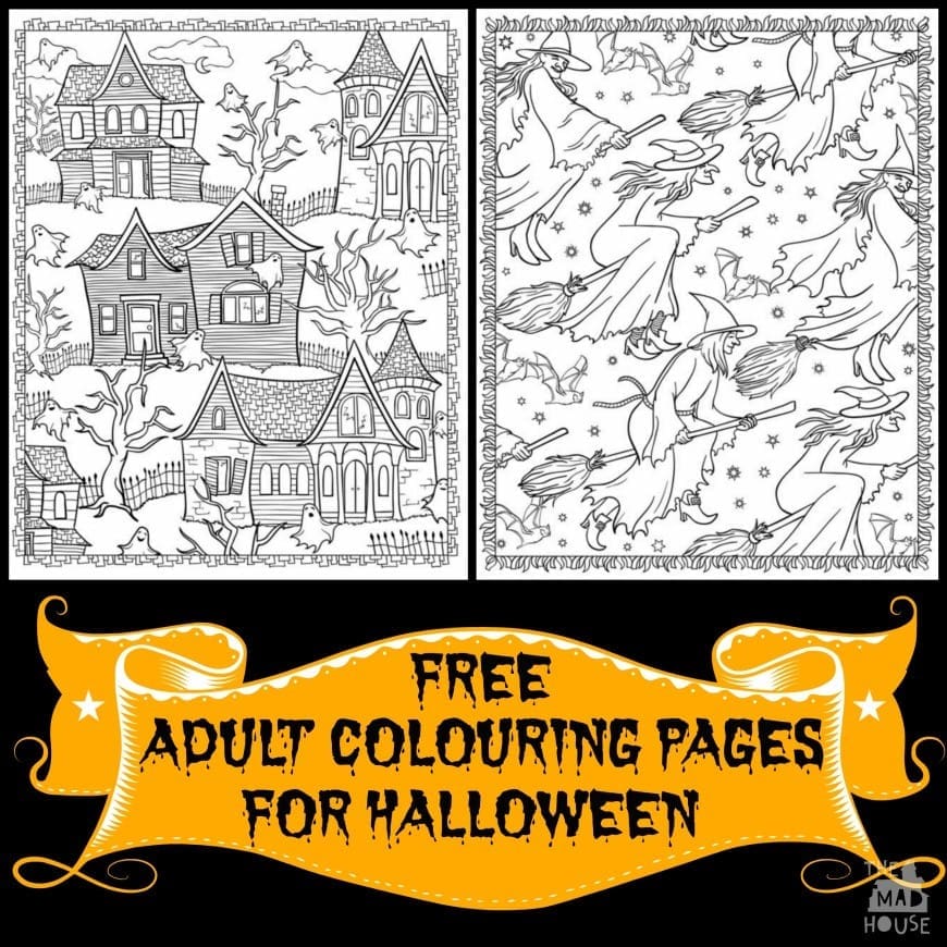 free adult colouring pages for halloween