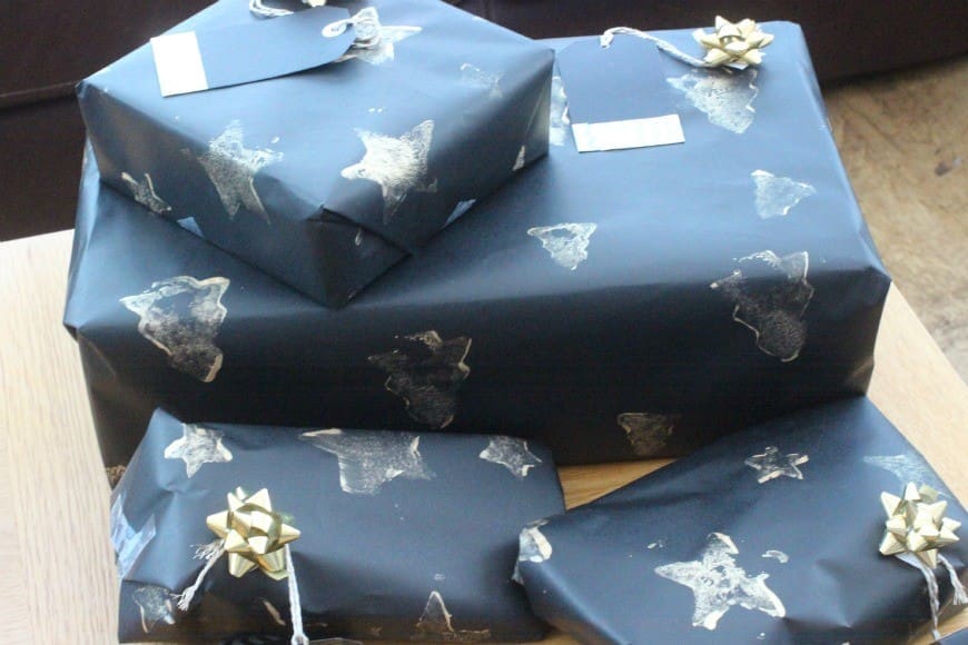 Homemade gift wrap
