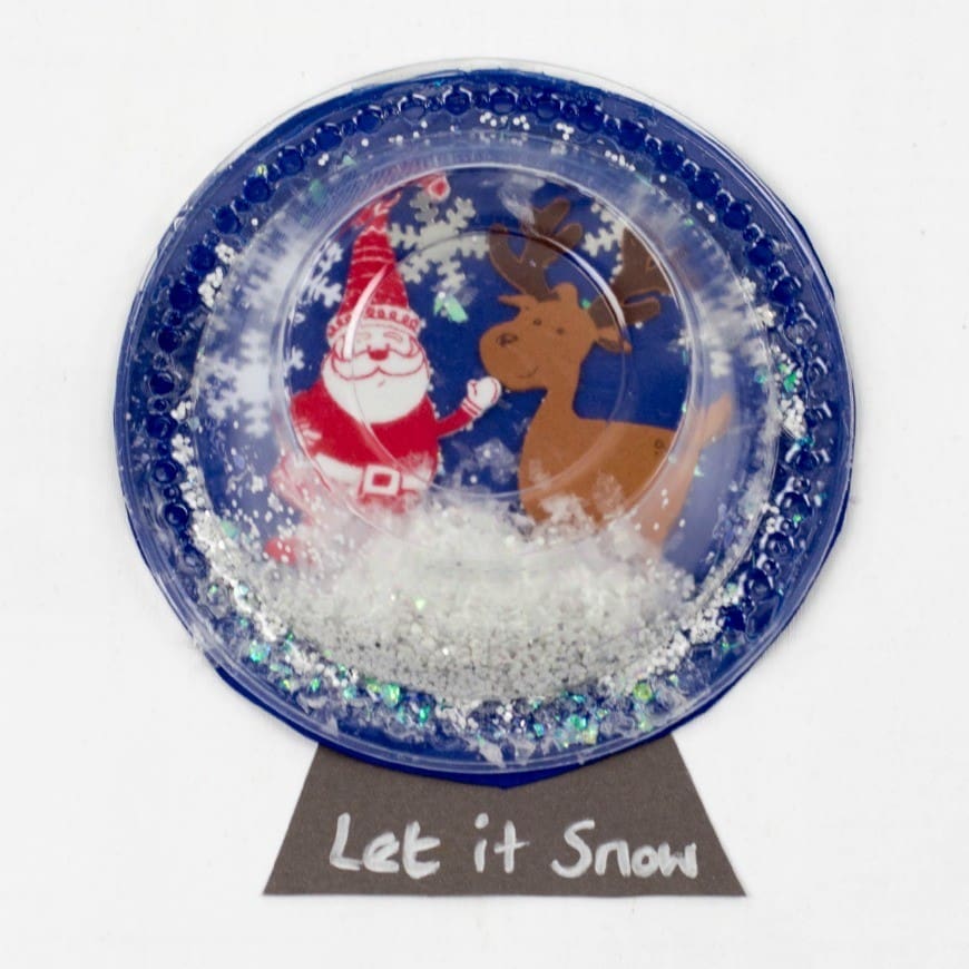 Plastic bowl Snow Globe Art for Kids