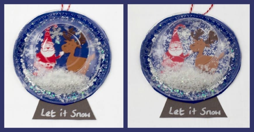 Plastic bowl Snow Globe Art for Kids