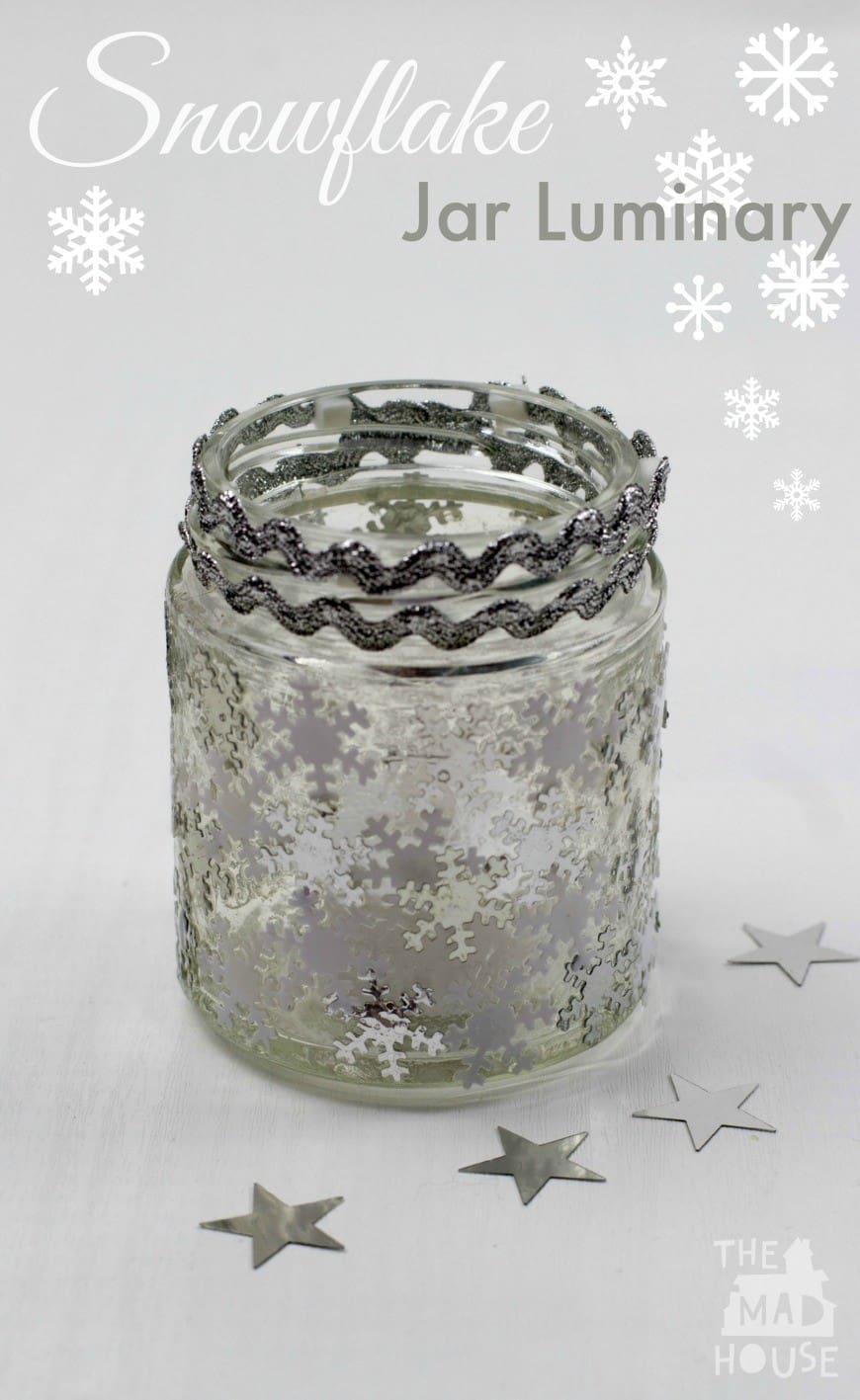 Winter Snowflake Jar Luminary
