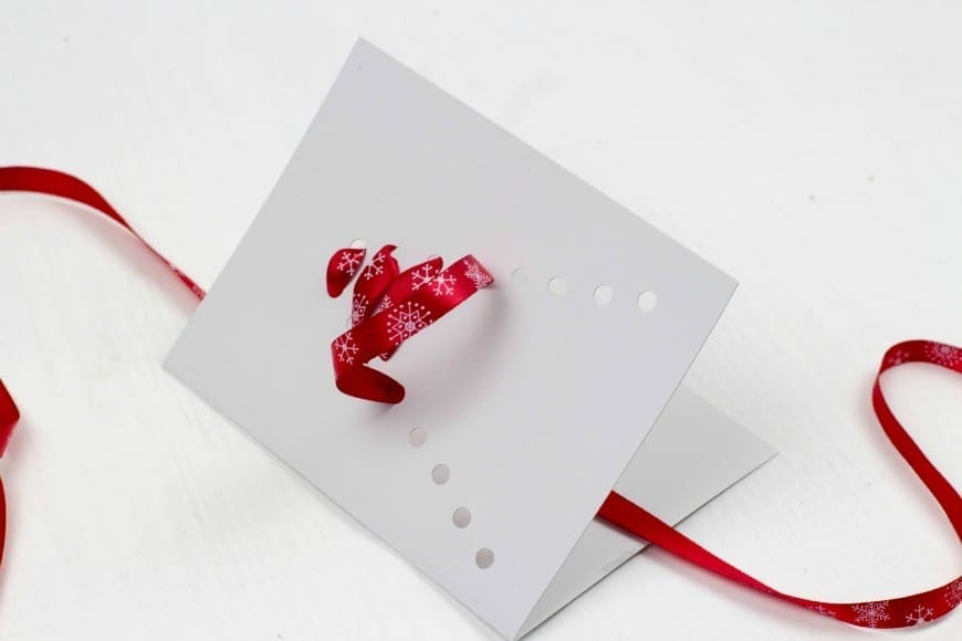 Threaded Ribbon Christmas Cards