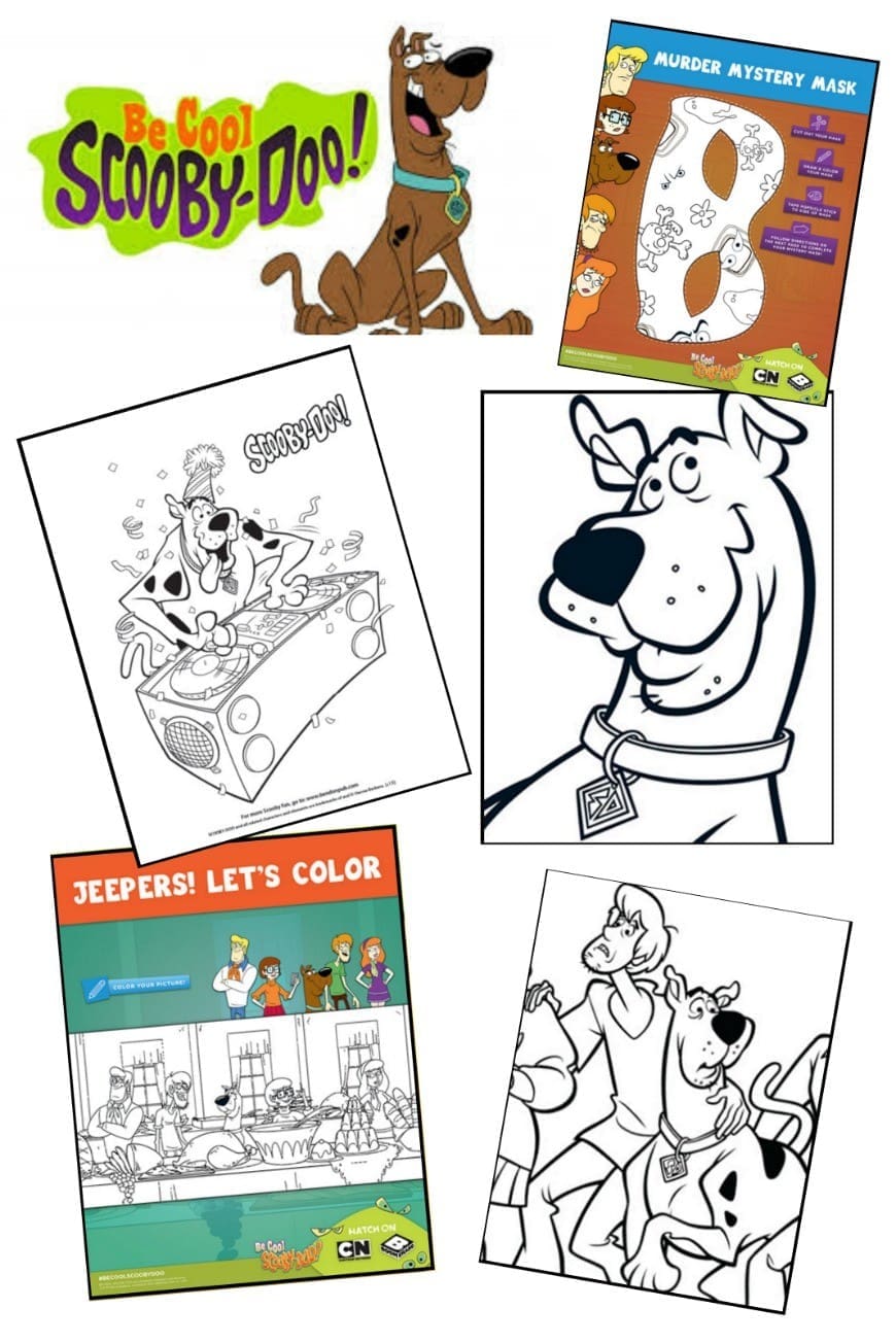 Be cool with Scooby-Doo Kids Colouring Pages
