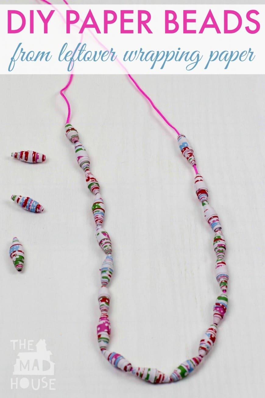 How to make paper beads from wrapping paper. What a fab craft DIY for recycling paper into jewelry. These would make the perfect DIY gift for Mother's Day. I never realised it was THIS simple!