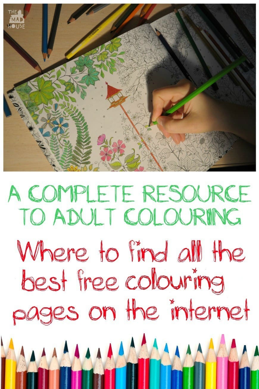 The Ultimate Free adult colouring pages roundup pin
