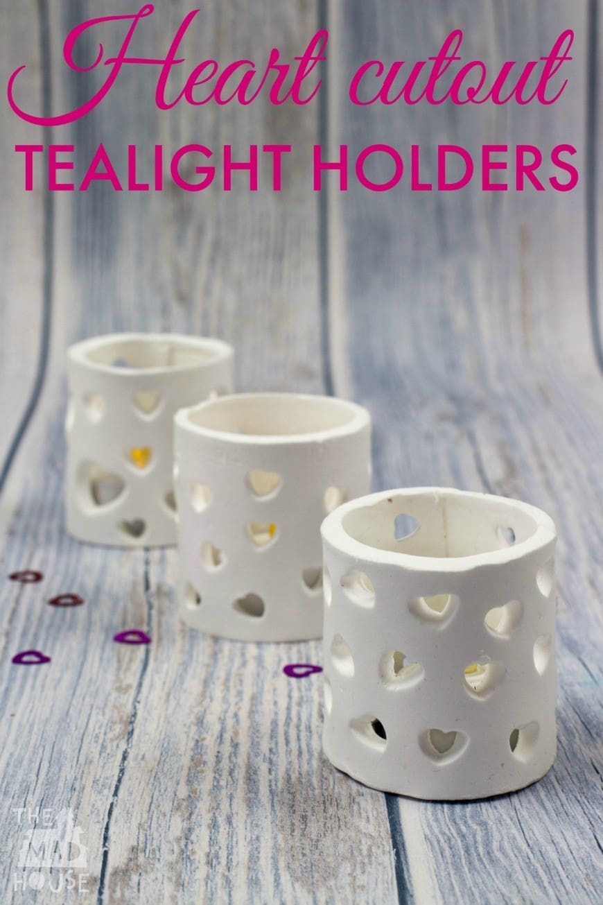 These stunning tea light holders or luminaries are made from microwave clay and are the perfect valentines craft