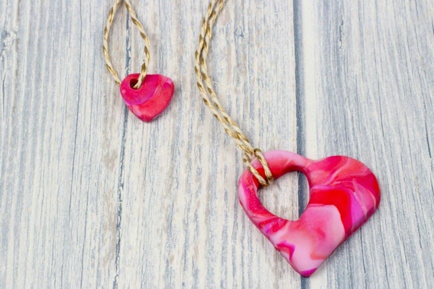 mother and child heart necklace