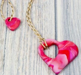 mother and child heart necklace
