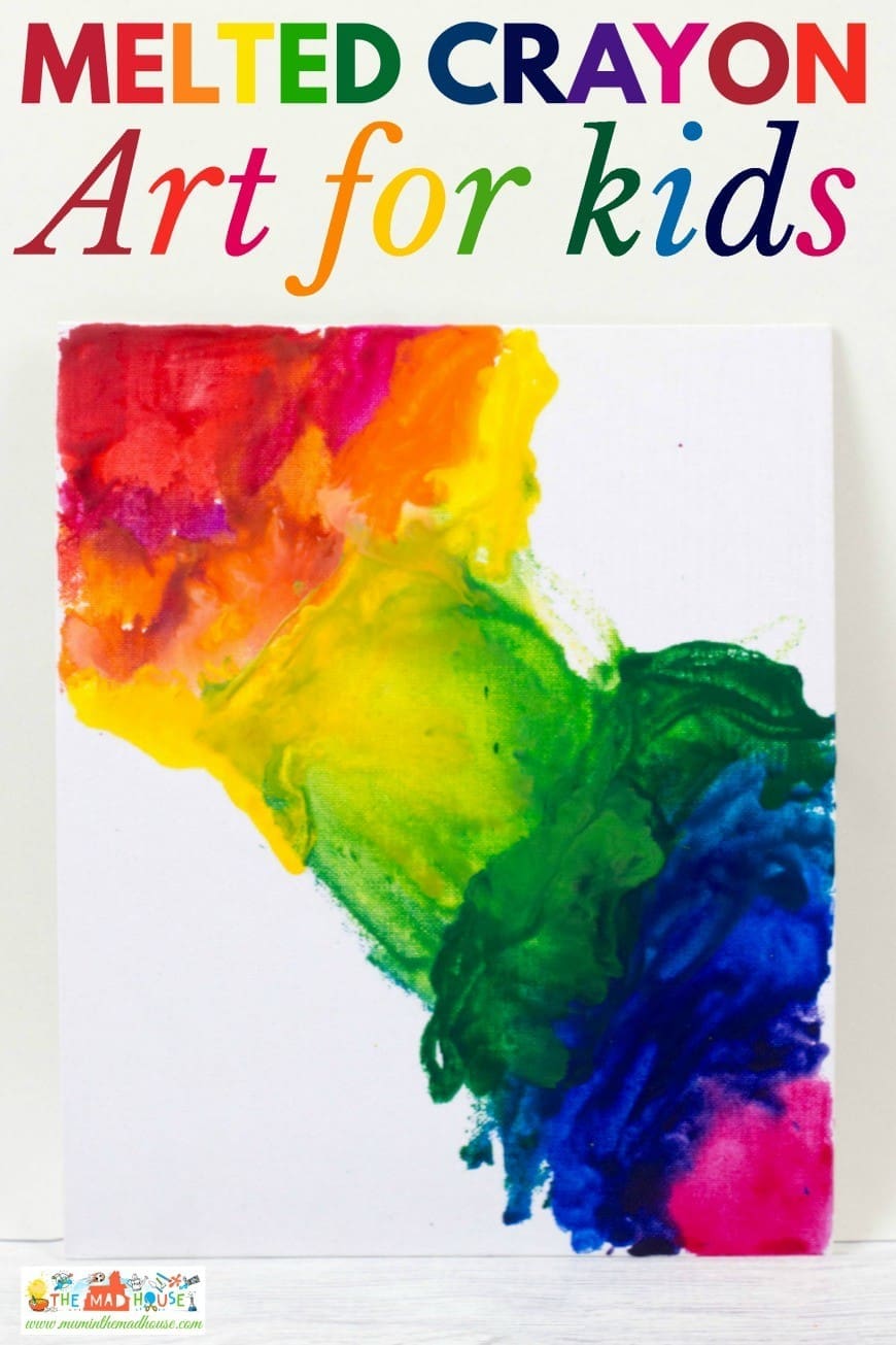 Melted Crayon Art - This is a fab process art activity for tweens and teens that produces stunning results. A great alternative kids craft for using crayons. This DIY craft has to be seen to be believed.