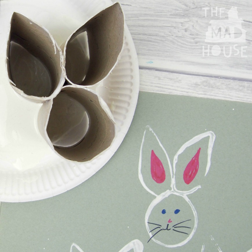Recycled Toilet Roll Easter Bunny Stamp
