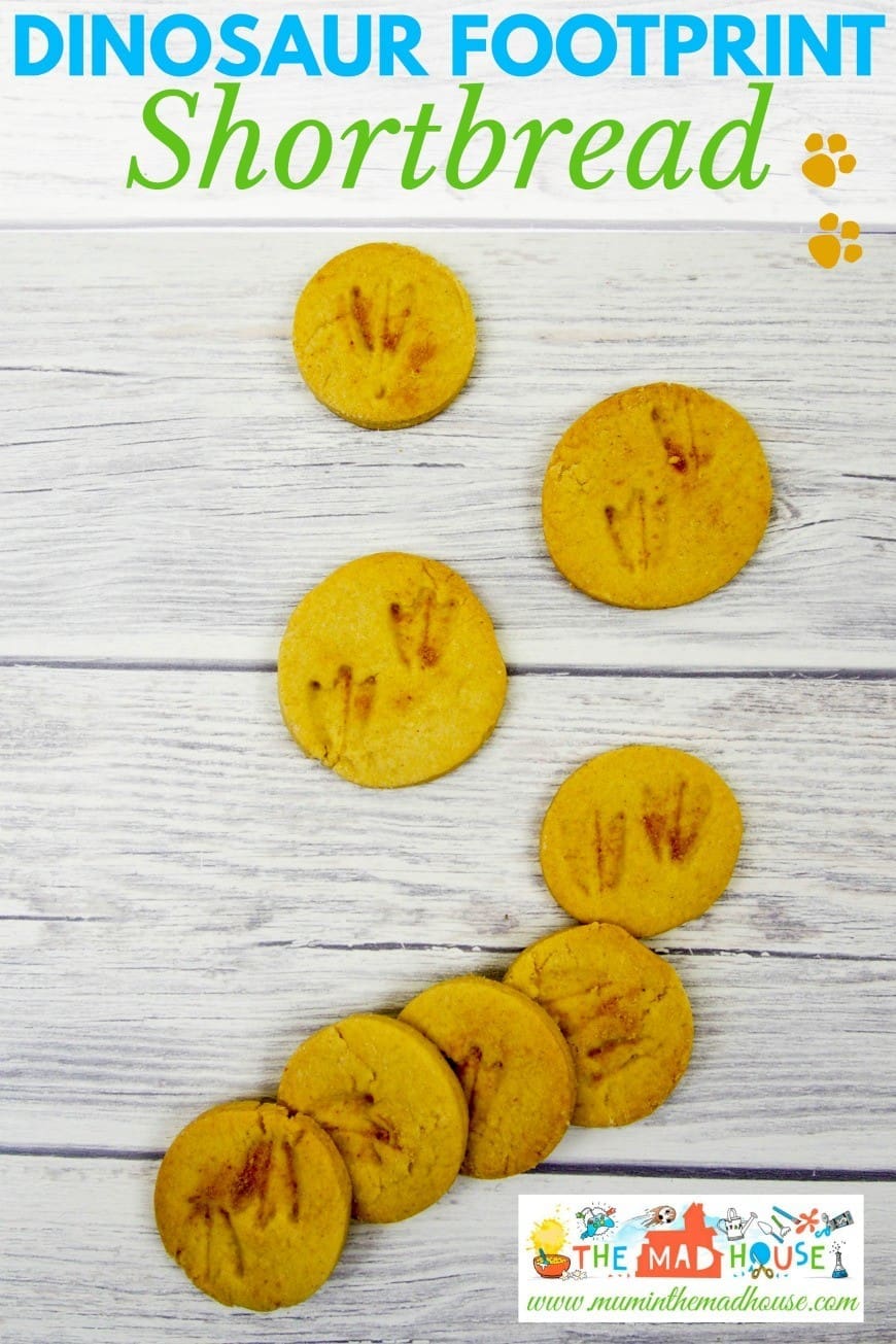 These Dinosaur footprint shortbread are super simple to make with kids and only have three ingredients. 