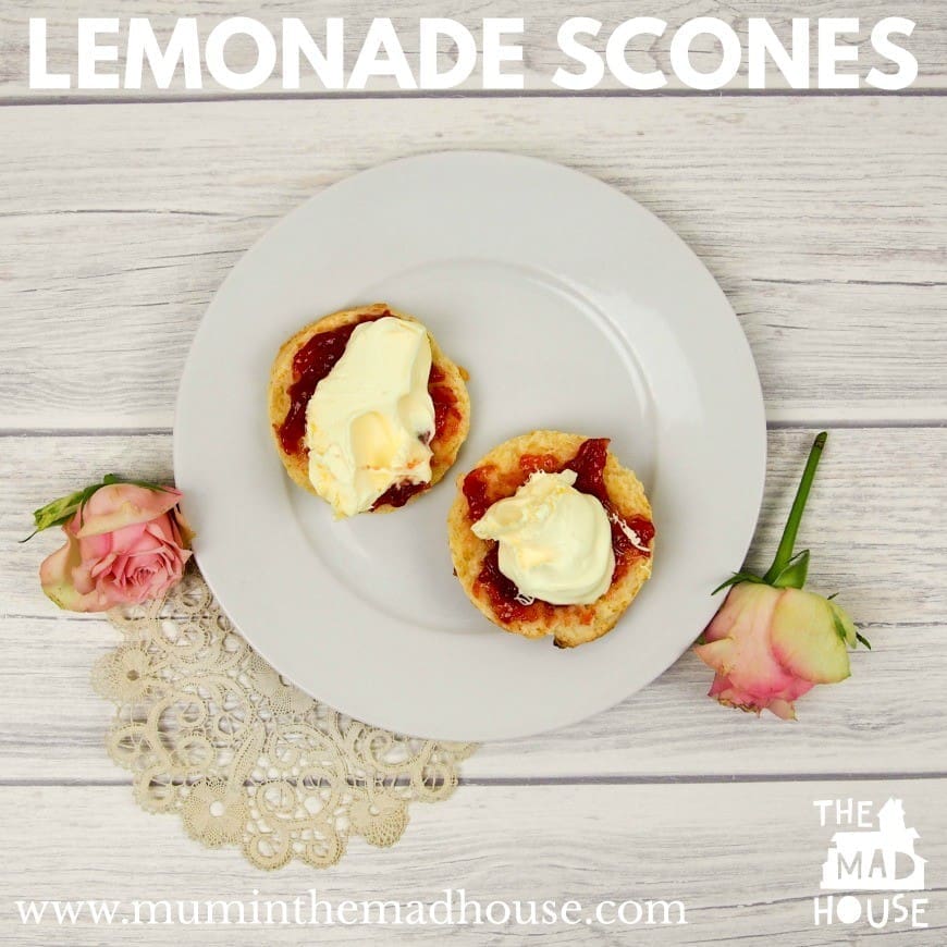 Lemonade scones - what! Scones made with lemonade. This simple recipe for scones using only three ingredients and tastes delicious. It is perfect for cooking with kids and is fun too. 