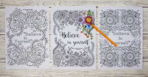 Believe in yourself colouring pages