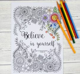 Believe in yourself colouring pages