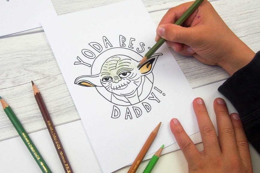 Is your Father the best? Tell him this Father's Day with these Star Wars inspired Yoda Best Dad Colouring Cards. "Best your Father is"!