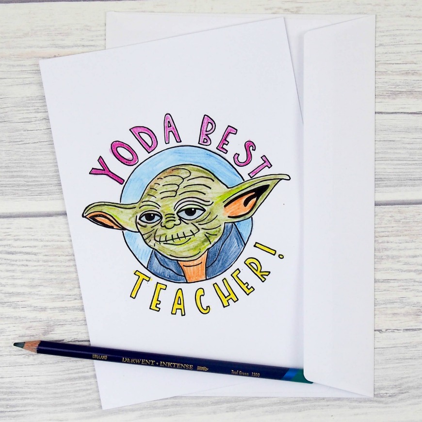 Yoda Best Teacher Card Mum In The Madhouse