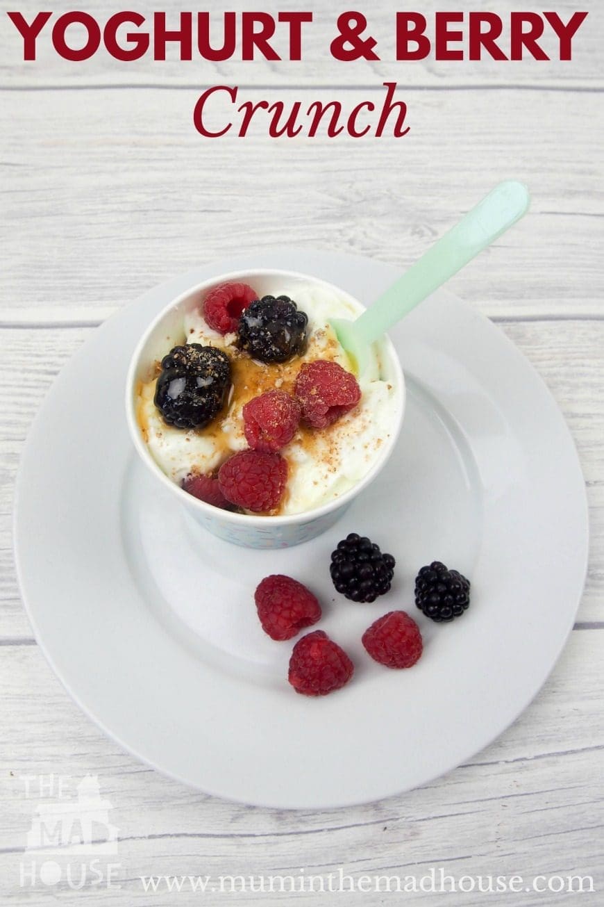 This Yoghurt and Berry Crunch is perfect for encouraging your kids in the kitchen and it is simple and delicious. Adapt the fruits for your taste or time of the year