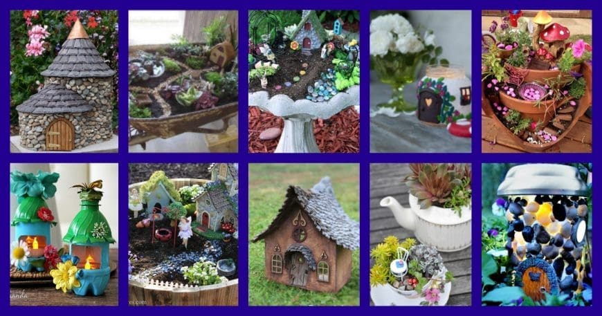 Over 30 fabulous fairy houses and gardens. Be inspired by these amazing DIY crafts to bring the magic of the fairies to your garden. A selection og fairy garden and fairy house tutorials for both children and adults. 