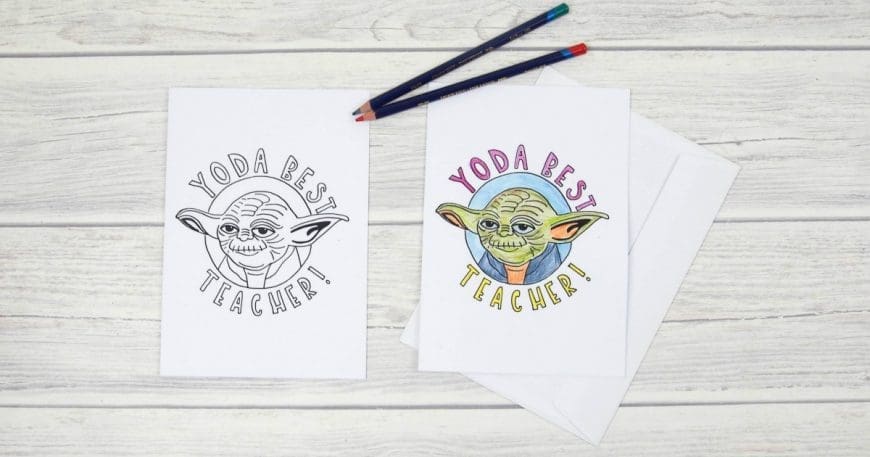 Yoda Best Teacher Card