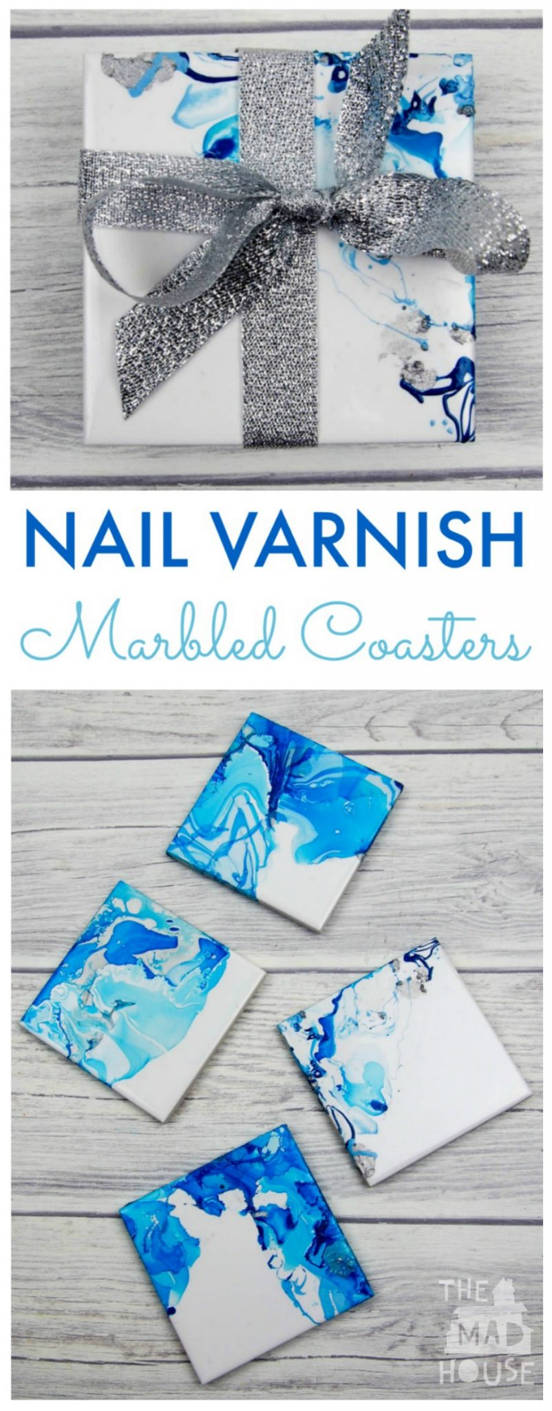 How to make Nail Varnish Marbled Coasters. These beautiful marbled coasters are beautiful as so simple to make. A great homemade gift and DIY craft