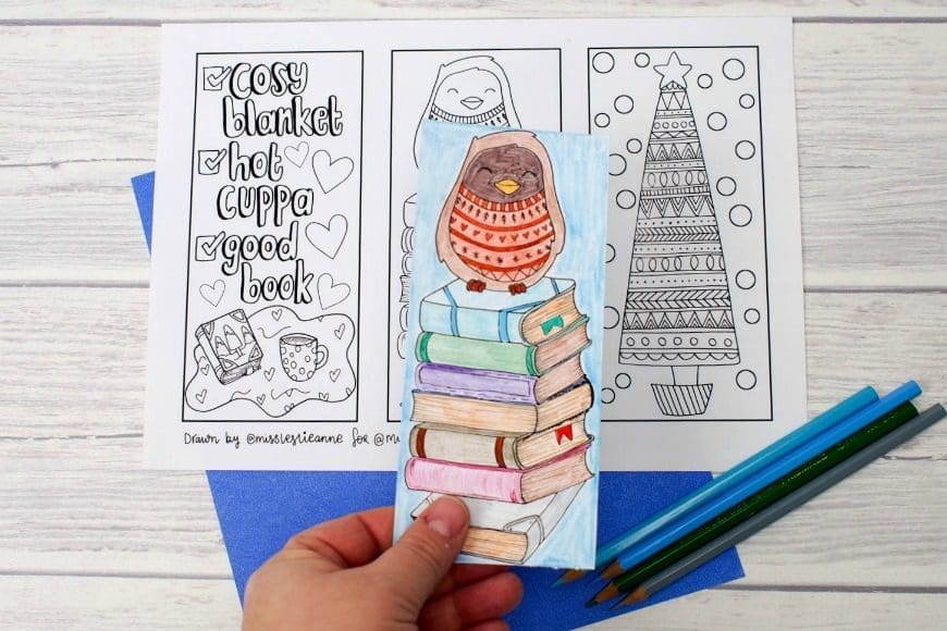 Winter Colouring Bookmarks