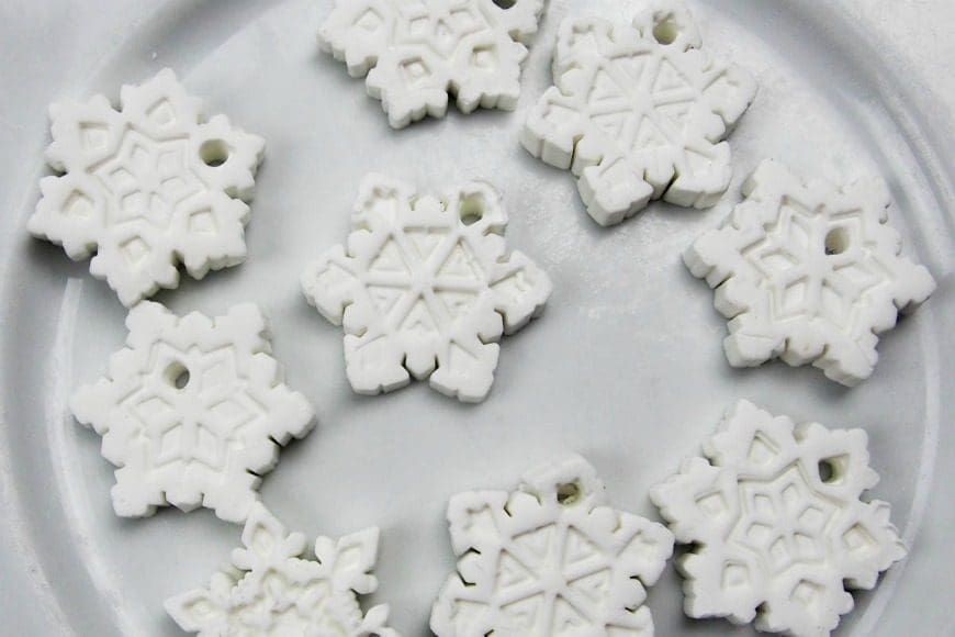 Glow in the Dark Clay Snowflake Ornaments