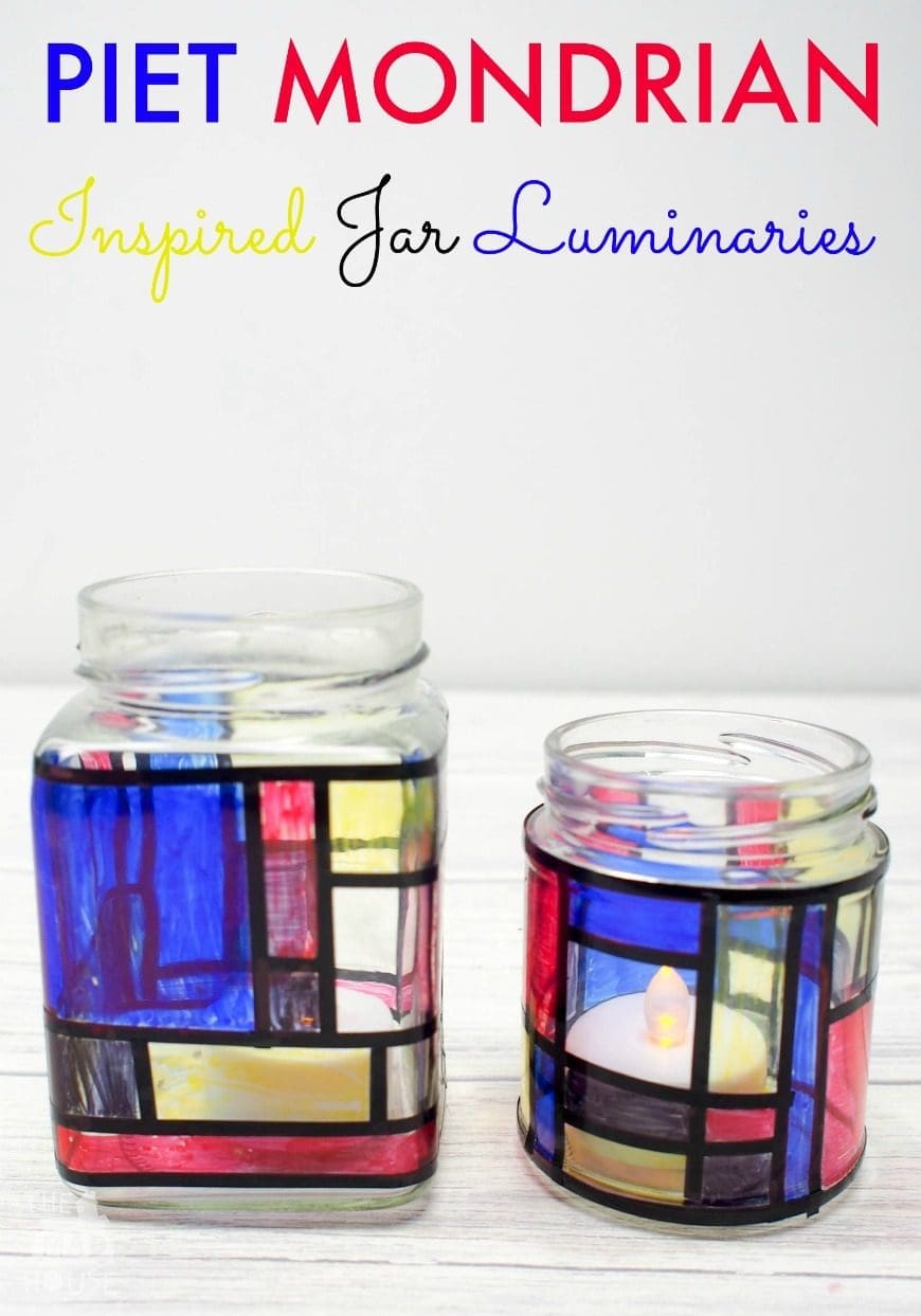 Mondrian Inspired Jar Luminaries