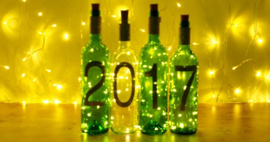 Simple New Year Craft - DIY Wine Bottle Lights