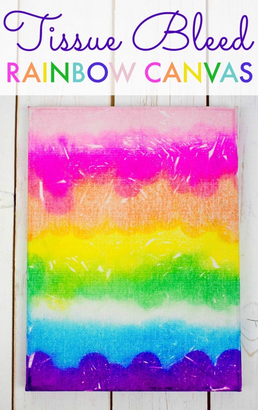 How to create a stunning bleeding tissue paper canvas art piece to keep. This process art is a fabulous and simple kids craft perfect for kids of all ages