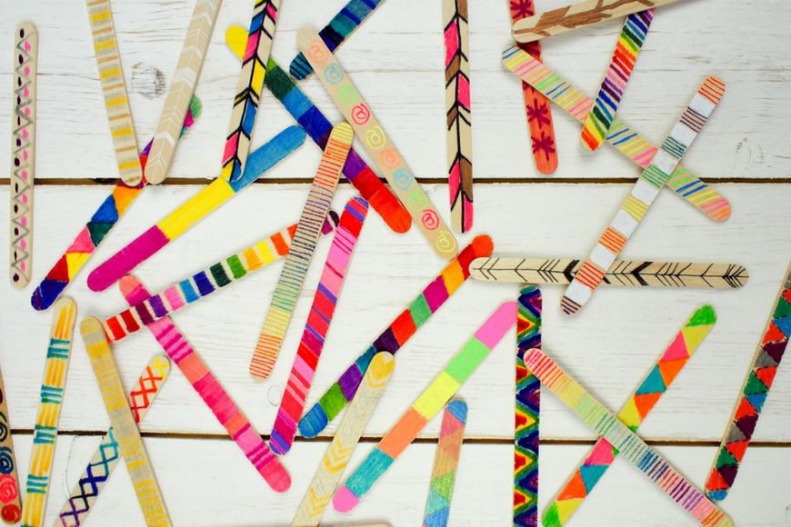 This craft stick wall hanging is a super fun collaborative art project or perfect for making over a period of time.