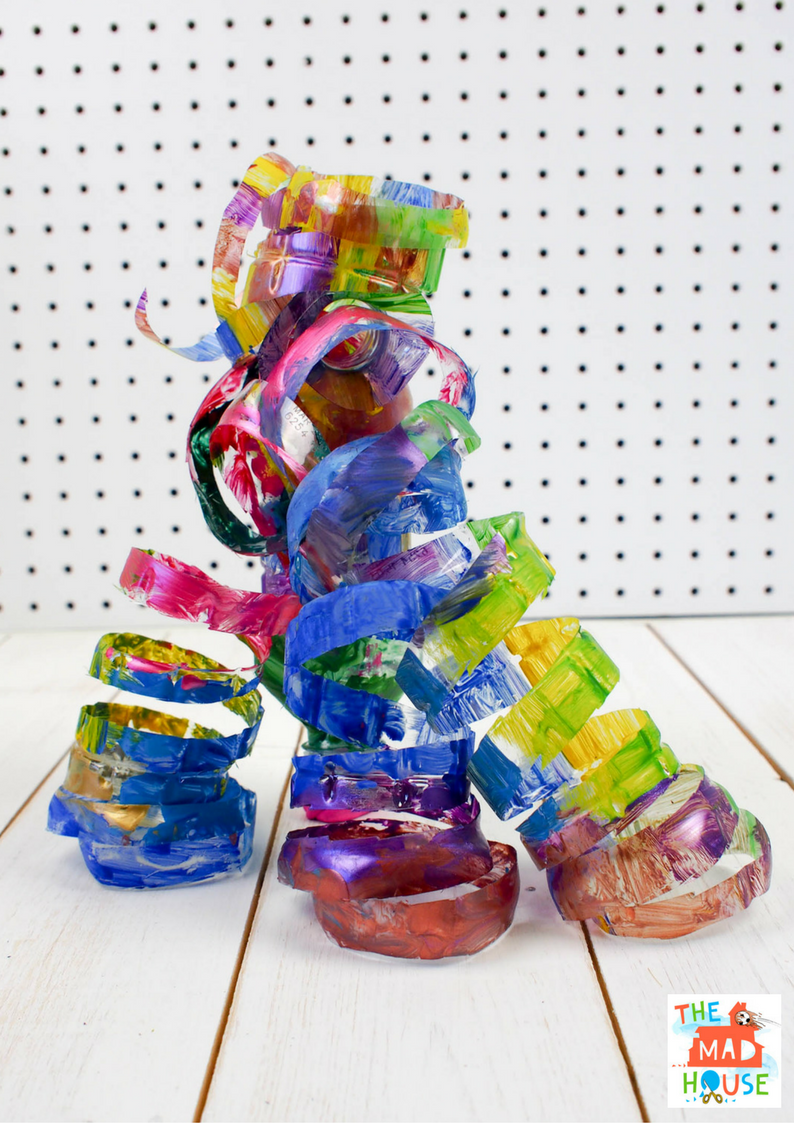 Plastic Bottle Sculpture inspired by Dale Chihuly. A beautiful child led process art activity using plastic bottles. 
