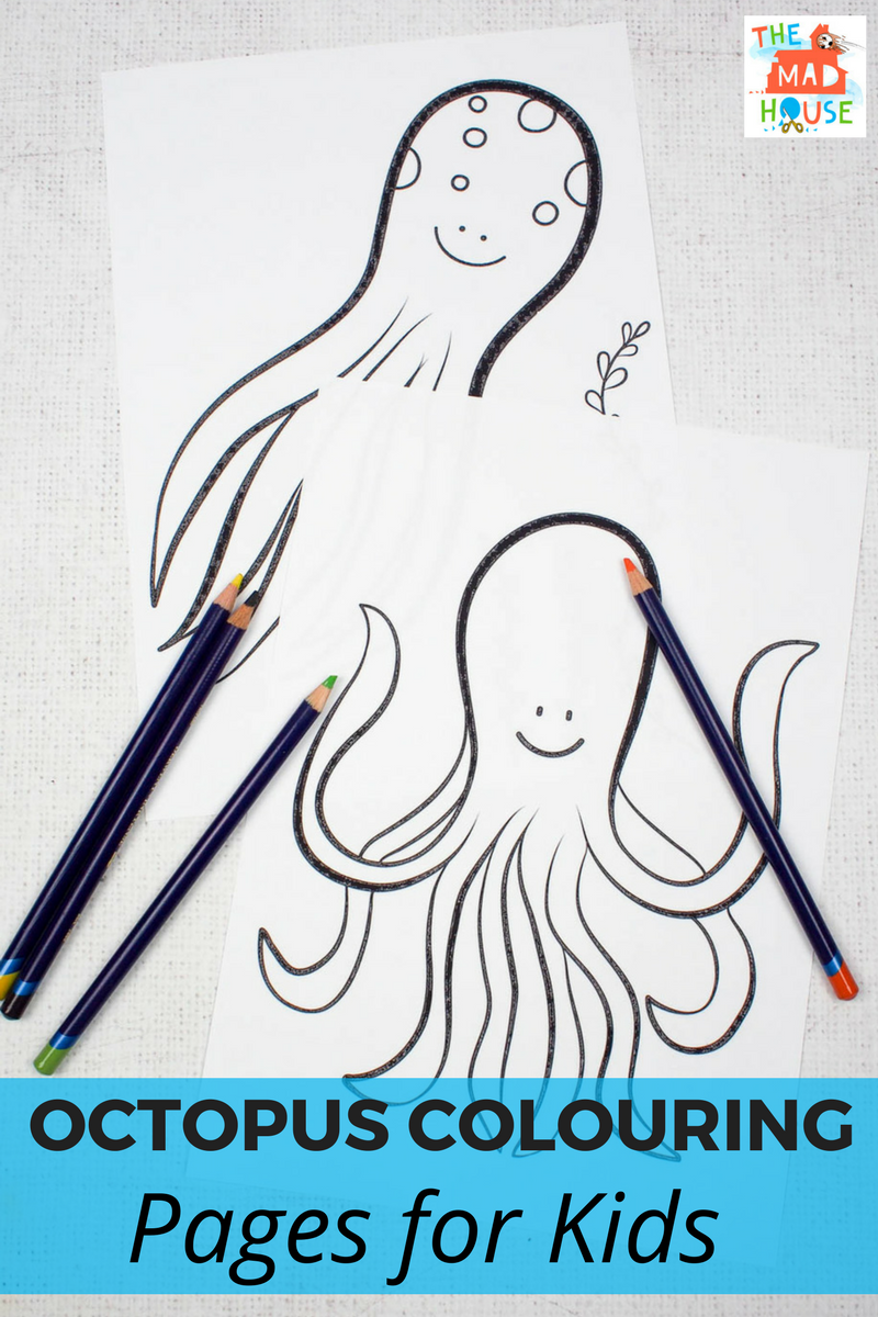 Octopus Colouring Pages for Kids - download these fab free colouring pages perfect for ocean crafts