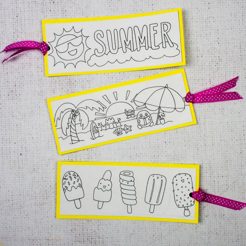 Free Summer Colouring Bookmarks