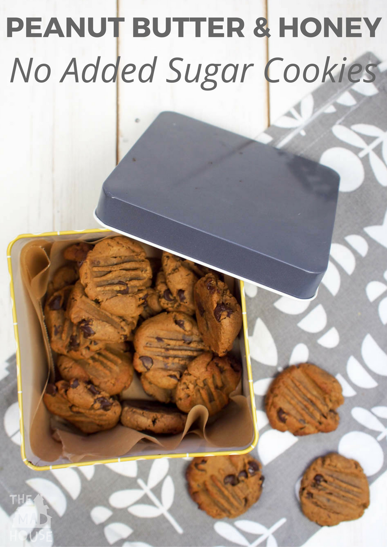 A simple recipe for No Added Sugar Peanut Butter and Chocolate Cookies. These cookies are delicious and easy to make, perfect for cooking with kids.
